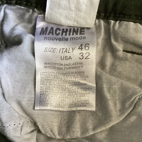 Machine Nouvelle Mode Cropped Skinny Chino Pants 32 x 24 Olive/Army Green 144C - Picture 5 of 7